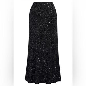 Gina Tricot mix & match sequin maxi skirt in black